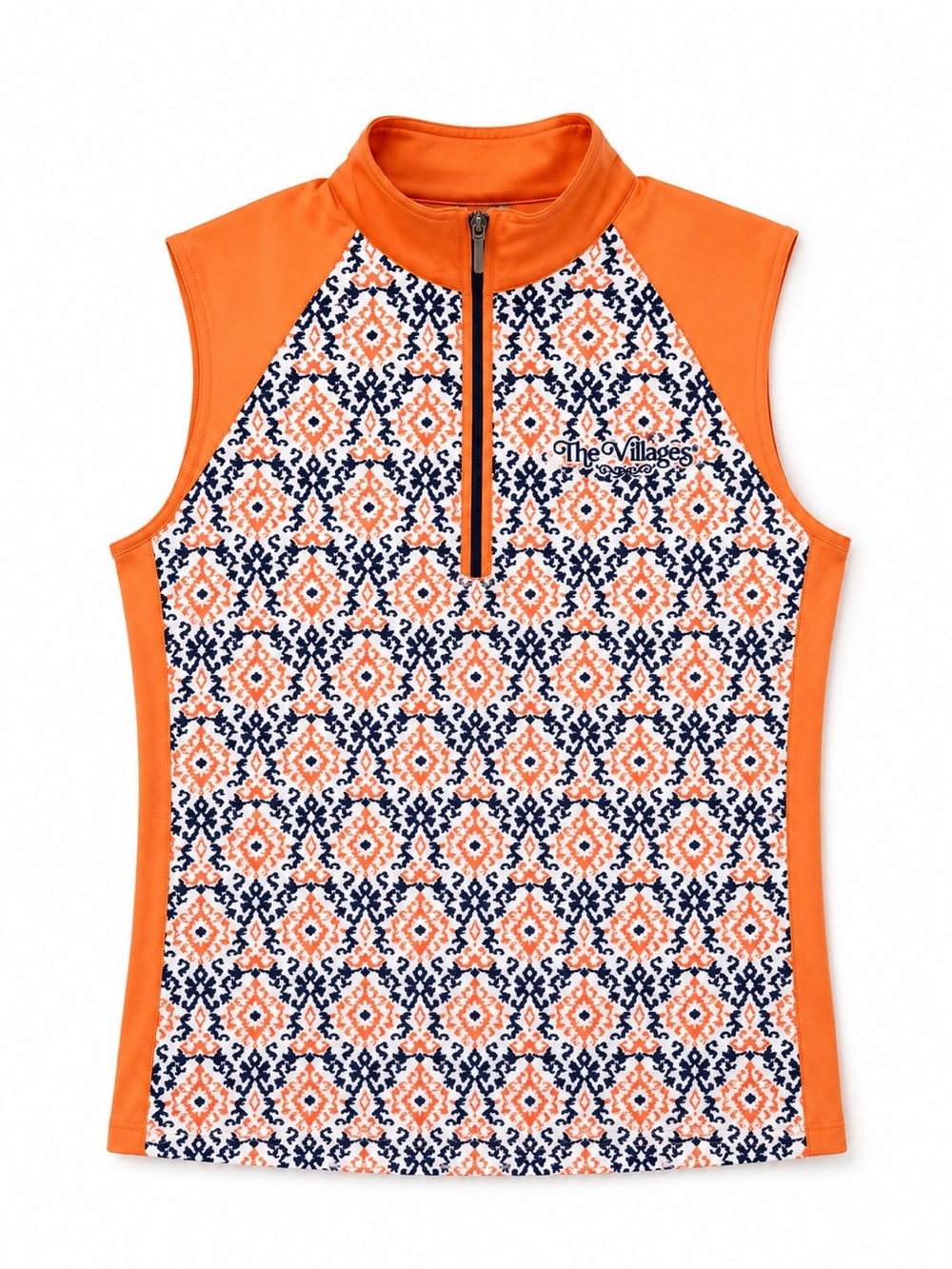 Kate Lord Performance The Villages Golf Top Womens Large Orange 1/4 Zip